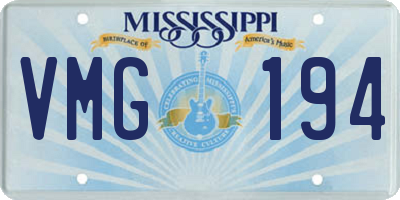 MS license plate VMG194