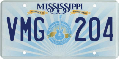 MS license plate VMG204