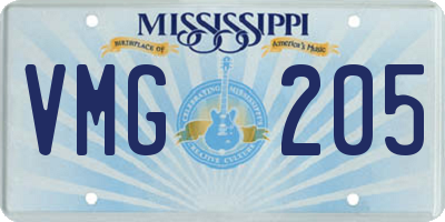 MS license plate VMG205
