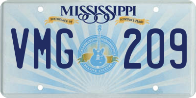 MS license plate VMG209