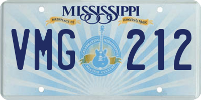 MS license plate VMG212