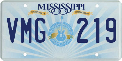MS license plate VMG219