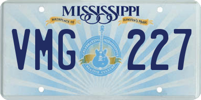 MS license plate VMG227