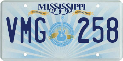 MS license plate VMG258