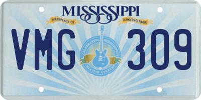 MS license plate VMG309