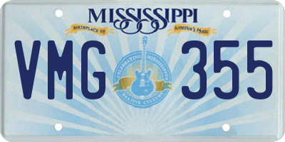 MS license plate VMG355