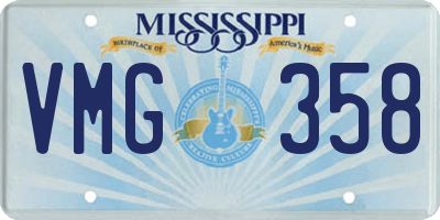 MS license plate VMG358