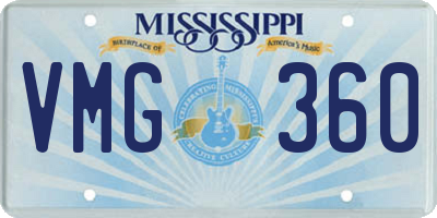 MS license plate VMG360