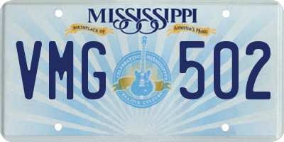 MS license plate VMG502