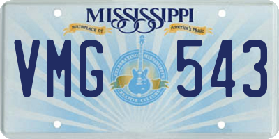 MS license plate VMG543