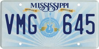 MS license plate VMG645