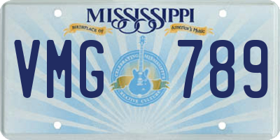 MS license plate VMG789