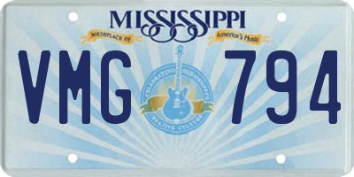 MS license plate VMG794