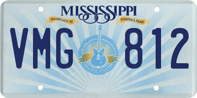 MS license plate VMG812