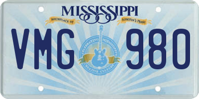 MS license plate VMG980
