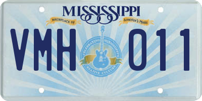 MS license plate VMH011