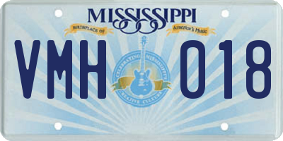 MS license plate VMH018