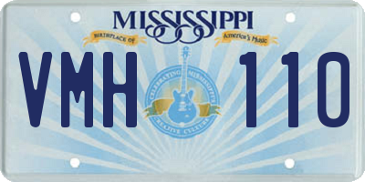 MS license plate VMH110