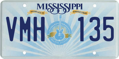MS license plate VMH135