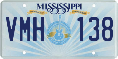 MS license plate VMH138