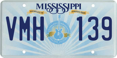 MS license plate VMH139