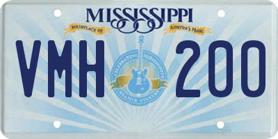 MS license plate VMH200
