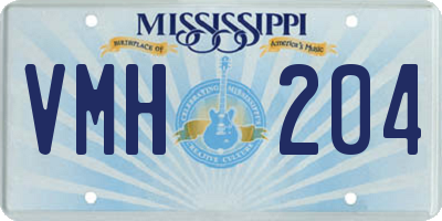 MS license plate VMH204