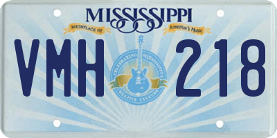 MS license plate VMH218