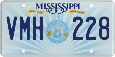MS license plate VMH228