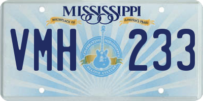 MS license plate VMH233