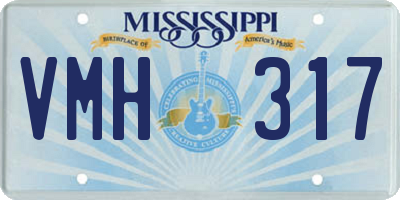 MS license plate VMH317