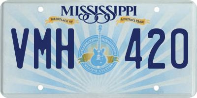 MS license plate VMH420