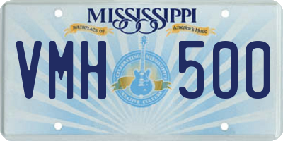 MS license plate VMH500