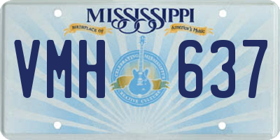 MS license plate VMH637