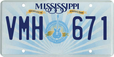 MS license plate VMH671
