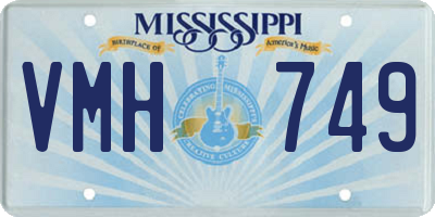 MS license plate VMH749