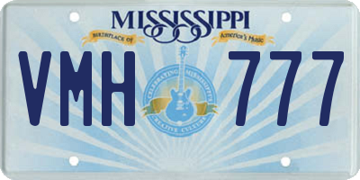 MS license plate VMH777