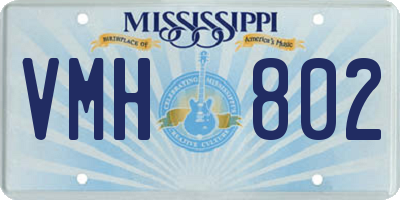 MS license plate VMH802