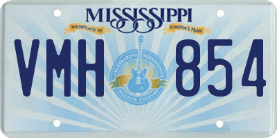 MS license plate VMH854