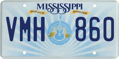 MS license plate VMH860