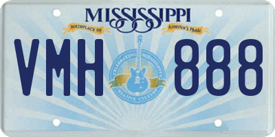 MS license plate VMH888