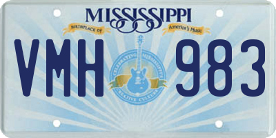 MS license plate VMH983
