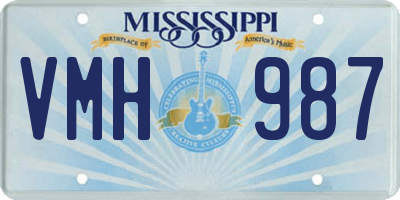 MS license plate VMH987
