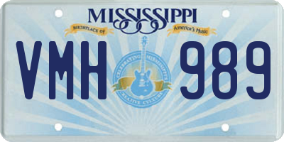 MS license plate VMH989