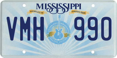 MS license plate VMH990