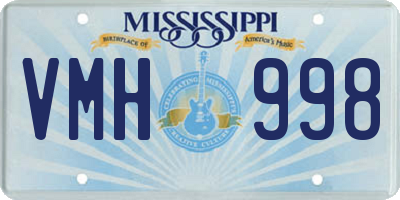MS license plate VMH998