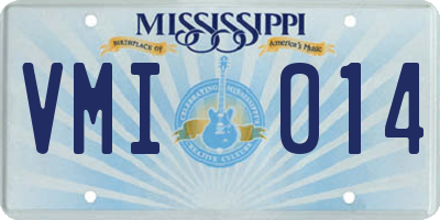 MS license plate VMI014