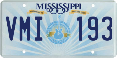 MS license plate VMI193