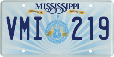 MS license plate VMI219