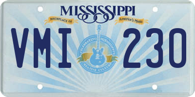 MS license plate VMI230